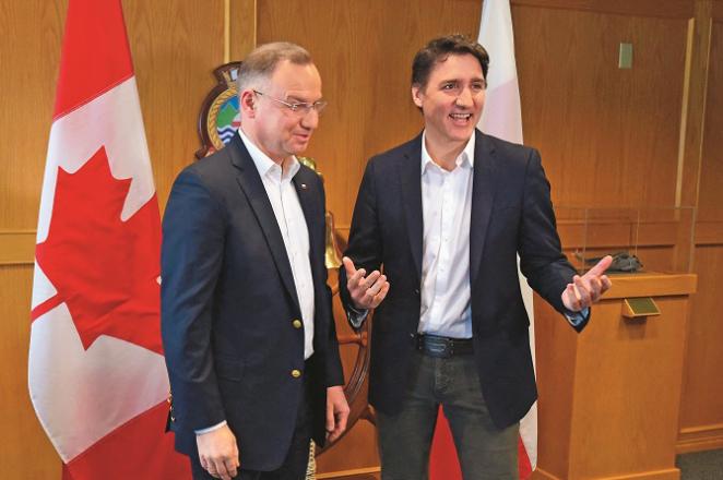 کنیڈا کے وزیر اعظم ٹروڈو اور پولینڈ کے صدر ڈوڈا کی ملاقات