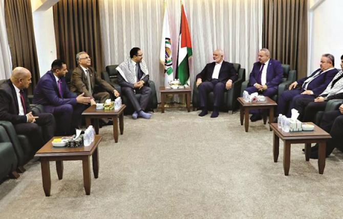 الجزائر اور ترکی کے وفود کی حماس کے لیڈراسماعیل ہانیہ سے ملاقات