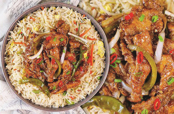 آج کا پکوان: ڈرائی چکن چلی وِتھ چائنیز رائس