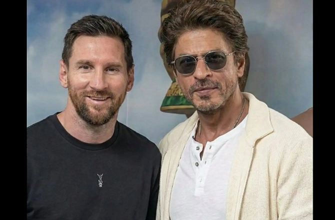  کولکاتا میں شاہ رخ خان کی لیونل میسی سے ملاقات، ویڈیو وائرل
