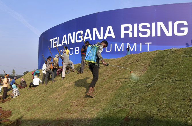 حیدرآباد: گلوبل سمٹ کی تیاریاں آخری مراحل میں، تھری ڈی میپنگ  کا شاندار استعمال