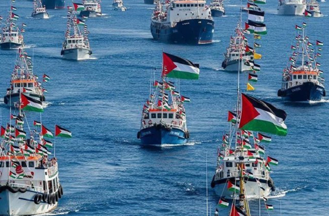 اسرائیل کا عدالت سےصمود فلوٹیلا کے۵۰؍ امدادی جہازوں کی مستقل ضبطی کا مطالبہ