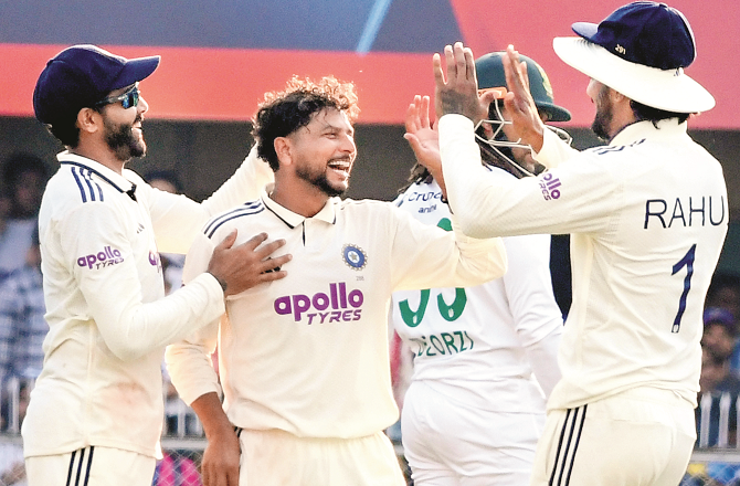 کلدیپ یادو نے جنوبی افریقہ کو بڑا اسکور بنانے سے روک دیا