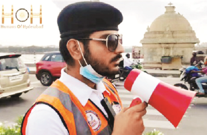 حیدرآباد: نوجوان سافٹ ویئرانجینئر جو’ٹریفک مین‘ بھی ہے 