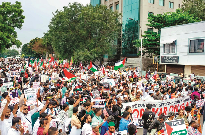 غزہ میں فلسطینیوں کی نسل کشی کے خلاف چنئی میں زبردست ریلی