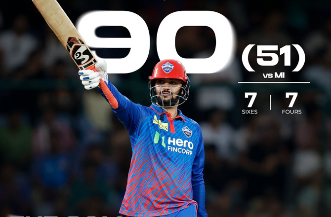 آئی پی ایل ۲۰۲۶ء: اورنج کیپ کی دوڑ میں سمیر رضوی سب سے آگے 