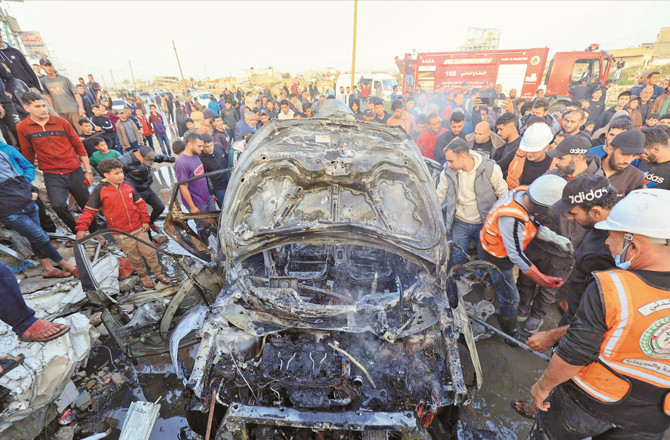  اسرائیلی فوج کی جانب سے غزہ پر بمباری، ۱۰؍ فلسطینی جاں بحق
