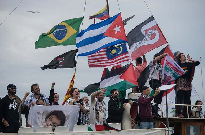 غزہ فلوٹیلا کا اعلان: راستے میں ملنے والے ہتھیار بردار اسرائیلی جہاز روکے گا