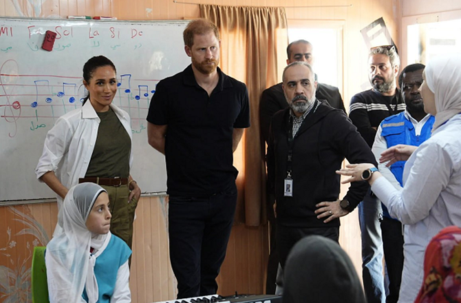 پرنس ہیری اور میگھن مراکل کا اردن دورہ، زخمی فلسطینی بچوں کی عیادت