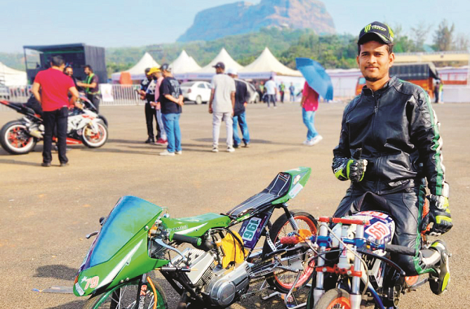 میکینک محمد آصف نے ’ورلڈ ڈریگ بائک ریس‘ میں تیسرا مقام حاصل کیا