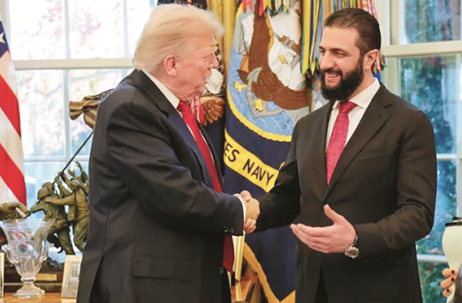 الشرع اور ٹرمپ کا شام کی وحدت اور استحکام کو برقرار رکھنے کی اہمیت پر زور