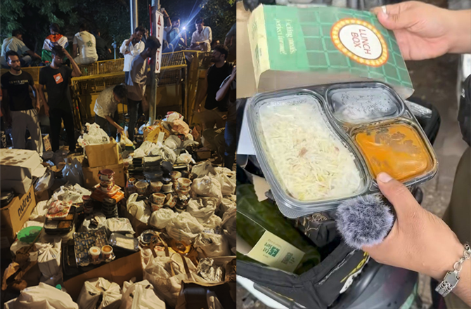 جنتر منتر احتجاج: فوڈ ڈیلیوری رائیڈرز بھی انسان دوستی کی علامت بن گئے