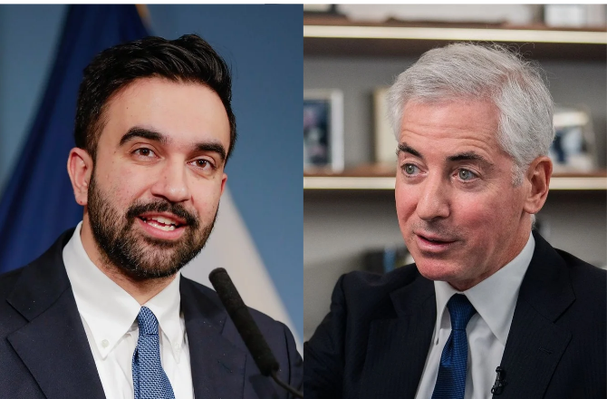 امریکہ-ایران جنگ کی مخالفت کرنے پر بل ایکمین ممدانی پر بھڑک اٹھے، خامنہ ای کی حمایت کا الزام لگایا