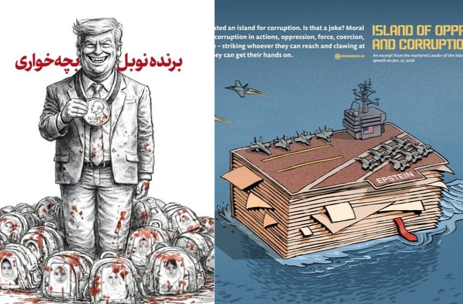 خامنہ ای کےایکس اکاؤنٹ سےٹرمپ کا کارٹون وائرل، وحشی درندہ قرار دیا، ایپسیٹن فائلز معاملے پر بھی طنز