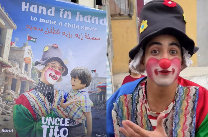 غزہ: بچوں کے زخموں پر مسکراہٹوں کا مرہم، فلسطینی نوجوان ’انکل ٹیٹو‘ بن گیا 