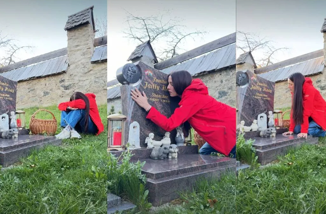 سیلینا جیٹلی نے مرحوم بیٹے شمشیر کو سالگرہ پر یاد کیا، قبر پر پھوٹ پھوٹ کر روئیں