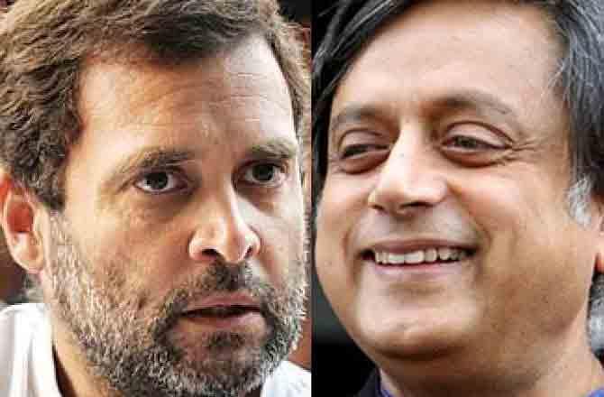 Tharoor and Rahul Gandhi - PIC : INN