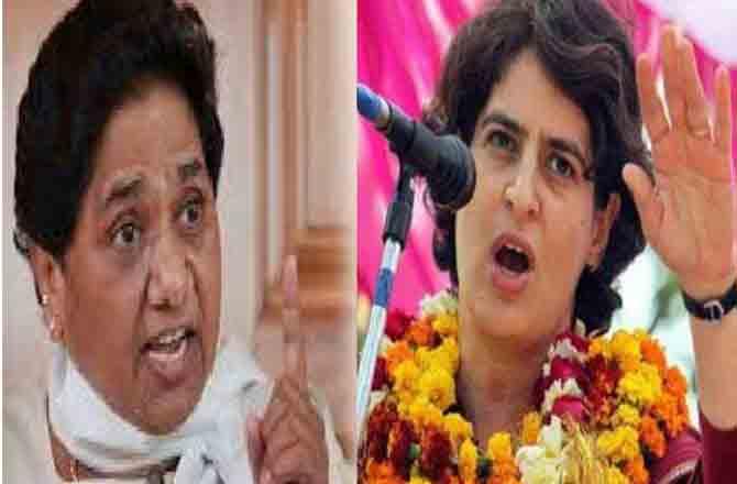 Priyanka Gandhi and Mayawati - Pic : INN