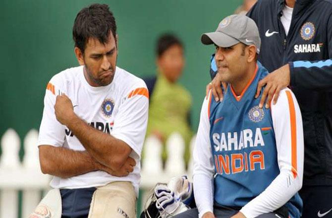 Virendra Sehwag and MS Dhoni - Pic : INN
