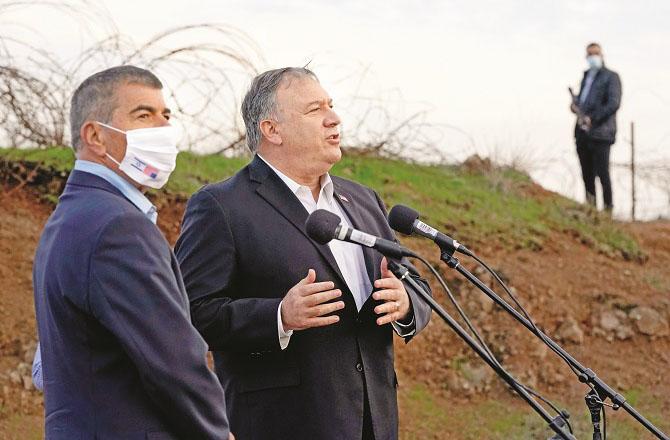 US Secretary of State,Golan Heights  With Israeli Foreign Minister Gabi Ashkenazi. Pictrue: Agency