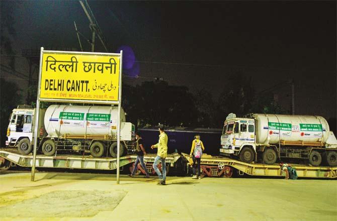Oxygen Express arrives at Delhi Cantonment Station, Delhiites breathe a sigh of relief.Picture:PTI
