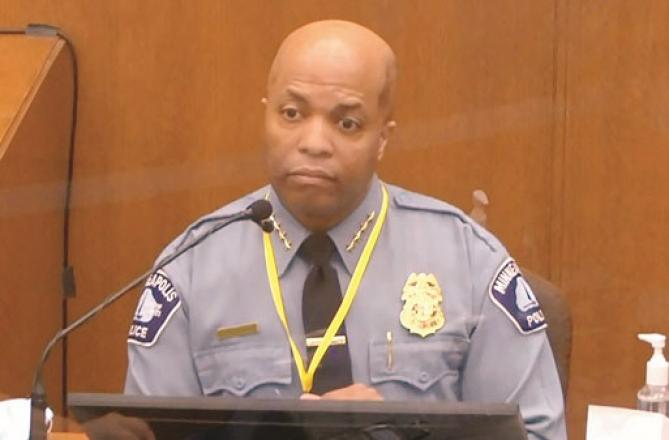 Minneapolis City Police Chief Medaria Aradando in the courtroom. Picture:Agency