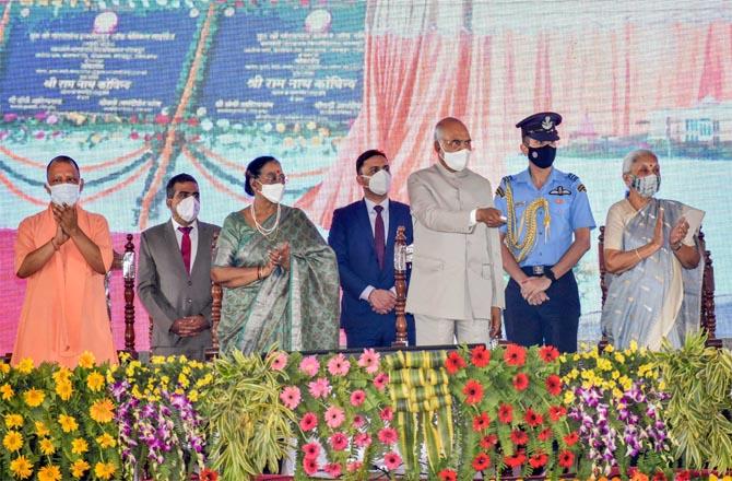 Ram Nath Kavand Guru Gorakhnath inaugurating Ayush University. (PTI)