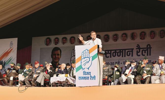Rahul Gandhi addressing Vijay Saman Rally at Dehradun.Picture:INN