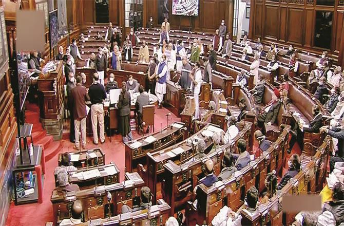 Strong opposition protest in Rajya Sabha