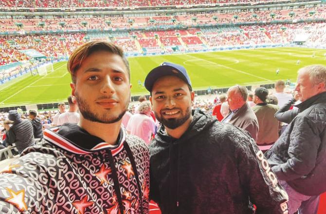 Indian cricketer Rishbha Pant (right) went to the stadium to watch the Euro Cup match..Picture:INN
