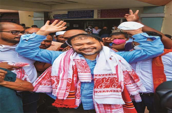 As soon as Akhil Gogoi got out of jail, he became active against BJP in Assam. Picture PTI