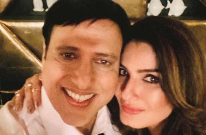 Raveena Tandon shared a selfie with Govinda. Picture:INN