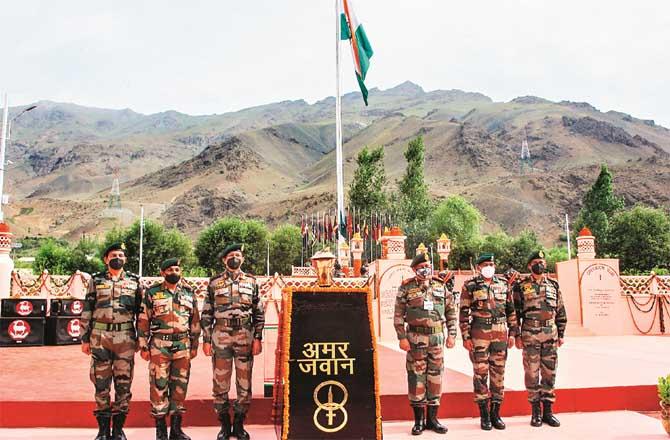 A scene from Vijay Dewas function in Kargil Picture: PTI