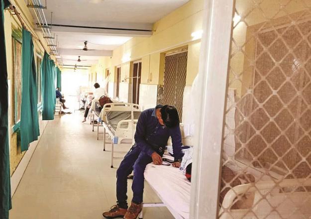 Patient being treated in the dengue ward of the district hospital.Picture:Inquilab