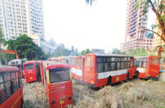 Employees are forced to use bad buses parked at bus depots as `changing rooms`.