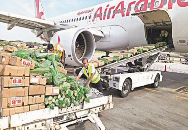 Vehicles loaded with vegetables from Lal Bihar Shastri International Airport.Picture:INN
