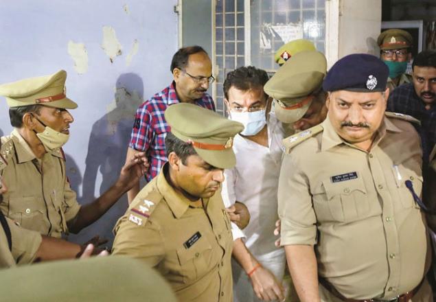 UP police taking Ashish Mishra to court from Crime Branch office.Picture:PTI