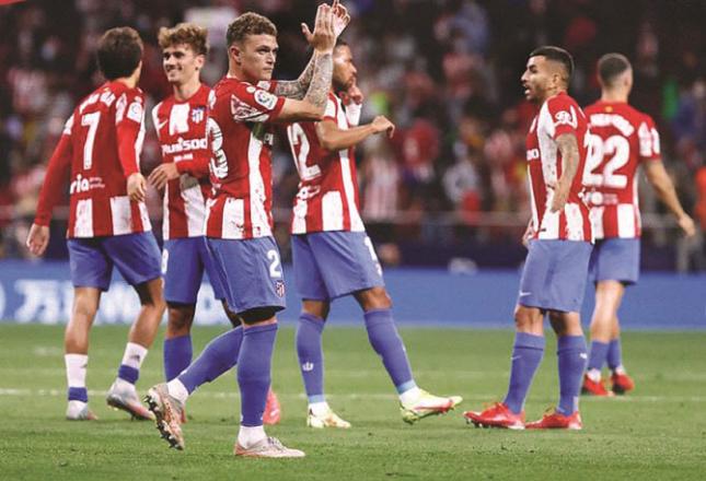 Atletico Madrid players can be seen after the victory.Picture:INN