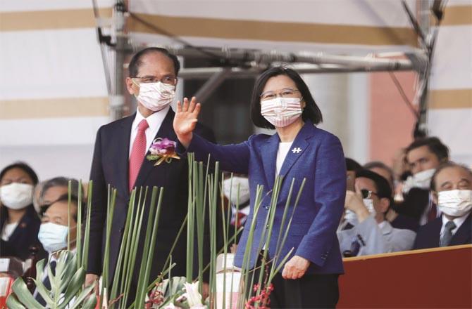 Taiwan`s president during a ceremony on the country`s national day (Photo: Agency)