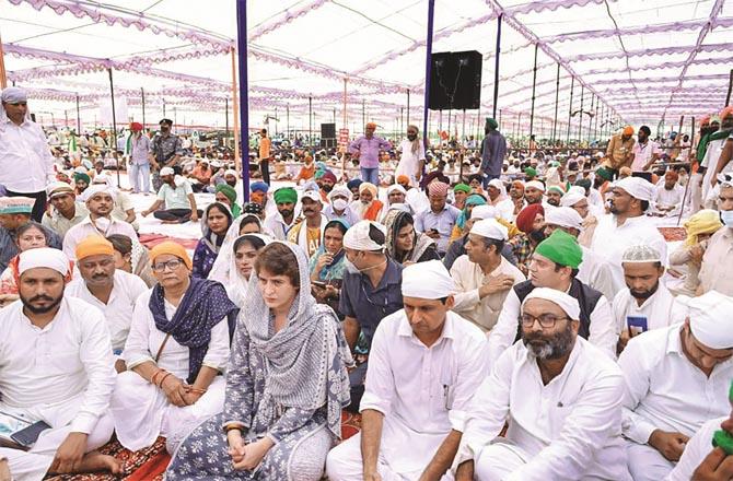 Priyanka Gandhi`s participation in condolence session has lifted the spirits of farmers and strengthened the movement.