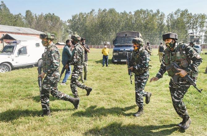 Security forces act after a school shooting