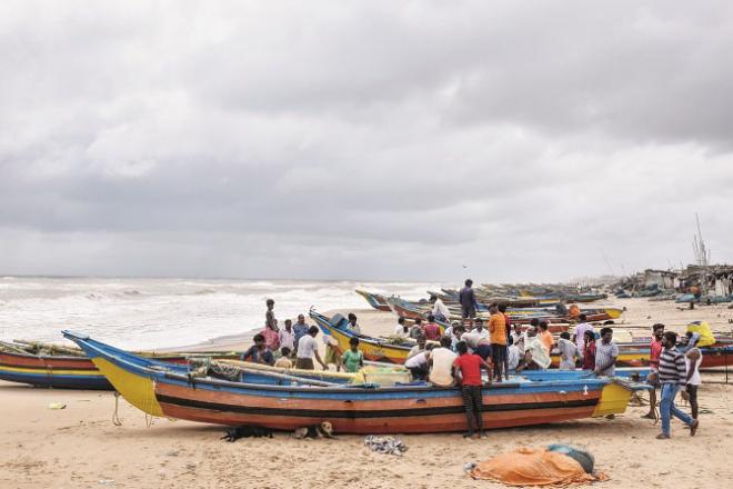 In view of the storm, fishermen have been advised to stay afloat till 27 .Picture:PTI