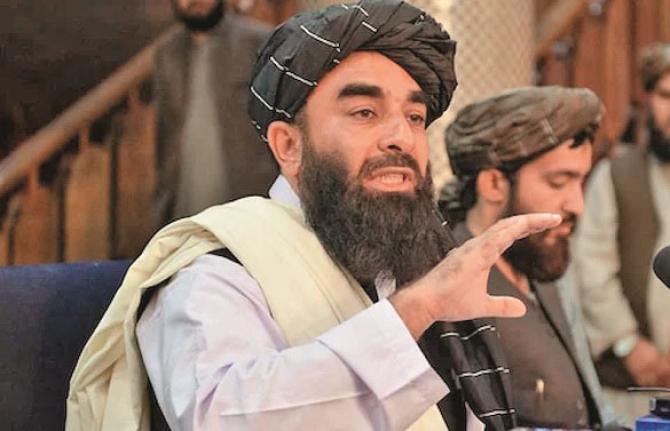 In Afghanistan, Taliban spokesman Zabihullah Mujahid can be seen addressing.Picture:INN