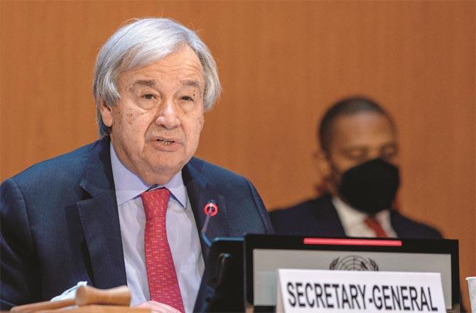 UN Secretary General Antonio Guterres addressing the meeting (Agency)