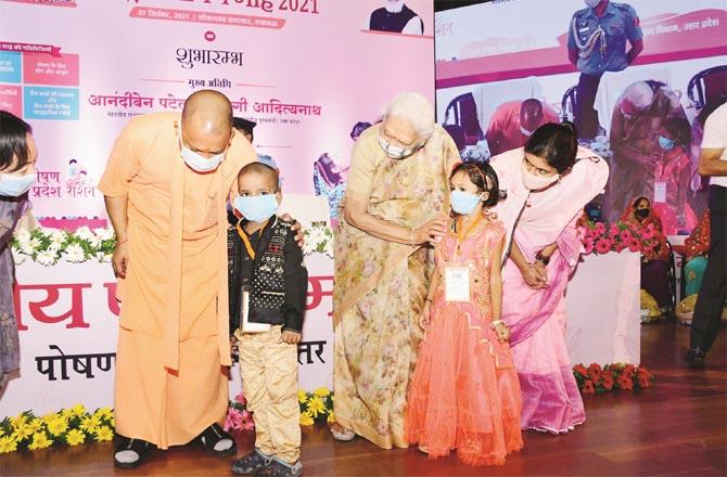 Chief Minister Yogi Adityanath during a program at Lok Bhawan in Lucknow. It is astonishing that the BJP is trying to woo Muslim voters in UP, despite its stern image of Muslims. (Photo: PTI)