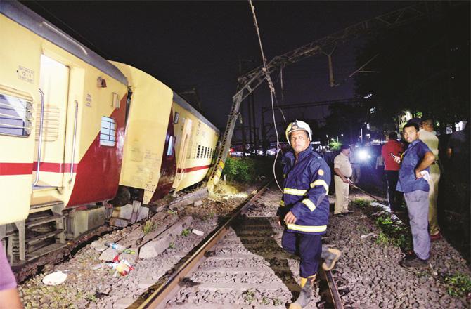 Train services were affected on Saturday due to derailment last night
