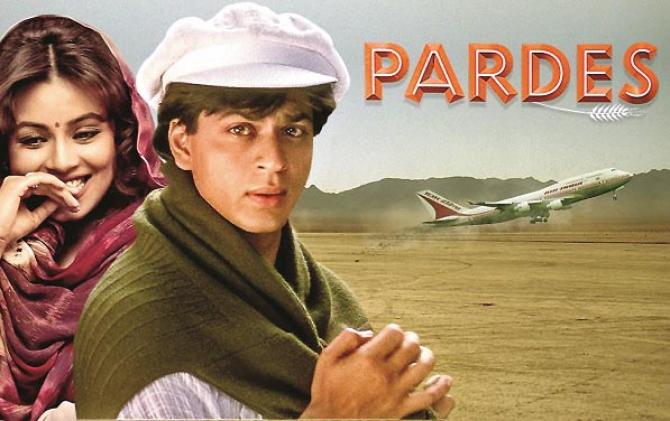 The poster of the movie Pardees, in which Shah Rukh Khan and Mahima Chaudhary are seen .Picture:INN