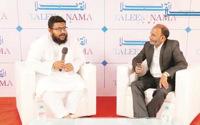 Qutbuddin Shahid (member of the revolution) and Rashid Mukhtar, Secretary of Maulana Mukhtar Ahmed Nadvi Technical Campus, Malegaon..Picture:INN