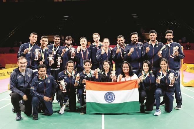 Commonwealth Games silver medal winning badminton team.Picture:INN