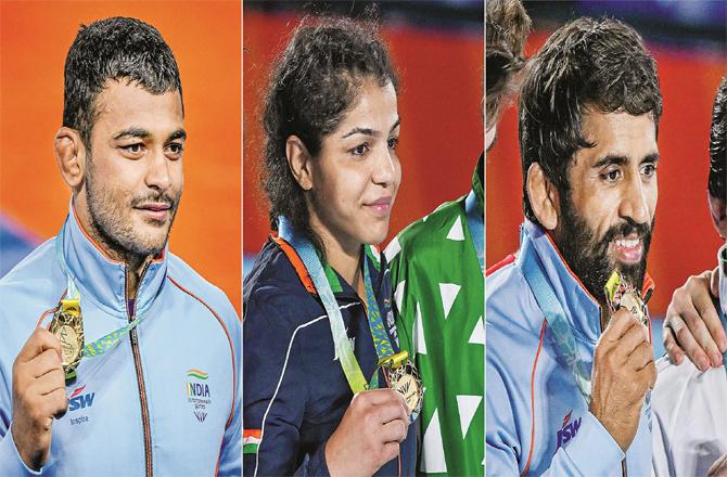 Bajrang Punia, Sakshi Malik, Deepak Punia